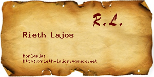 Rieth Lajos névjegykártya