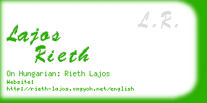 lajos rieth business card